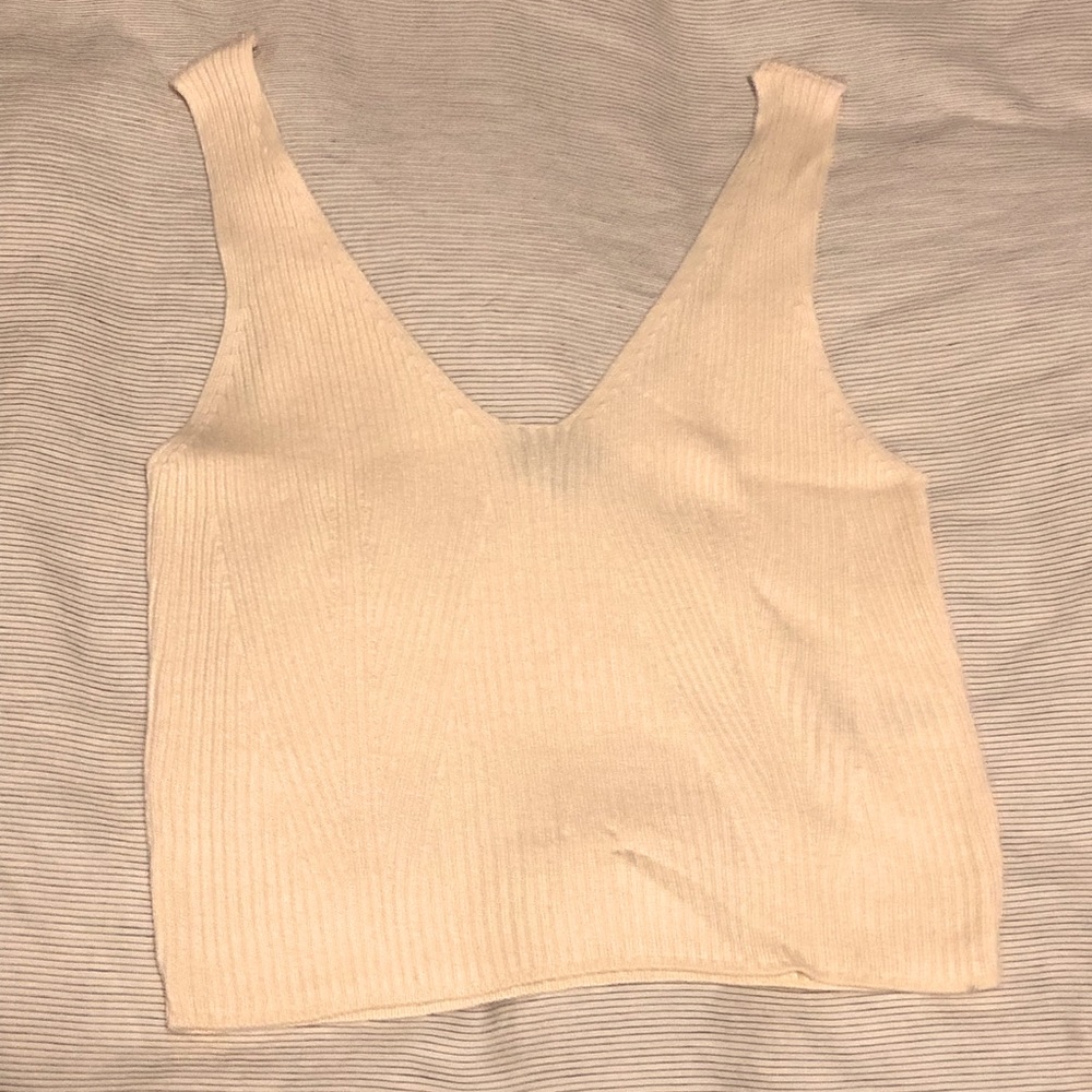 Dynamite Cream Knit Sweater Tank Top